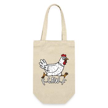 F-Caw-F Huhn - Geschenkbeutel für Flaschen - Natur - Vorne