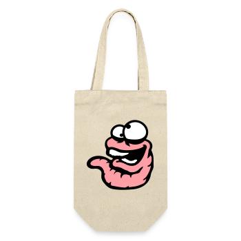 Worm Laughing Crazy Squinting Silly Stupid - Gift Bag for Bottles - nature - Front