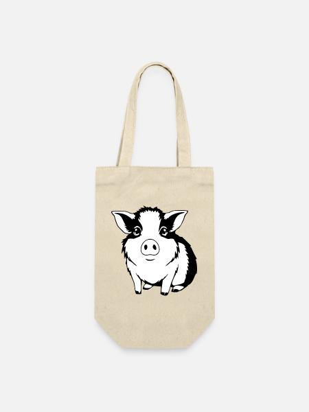 Meerschweinchen T-shirt Geschenk  - Geschenkbeutel für Flaschen - Natur