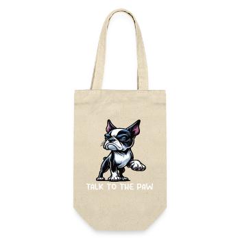 Talk to the Paw Boston Boston terrier Bostie Bosti - Geschenkbeutel für Flaschen - Natur - Vorne