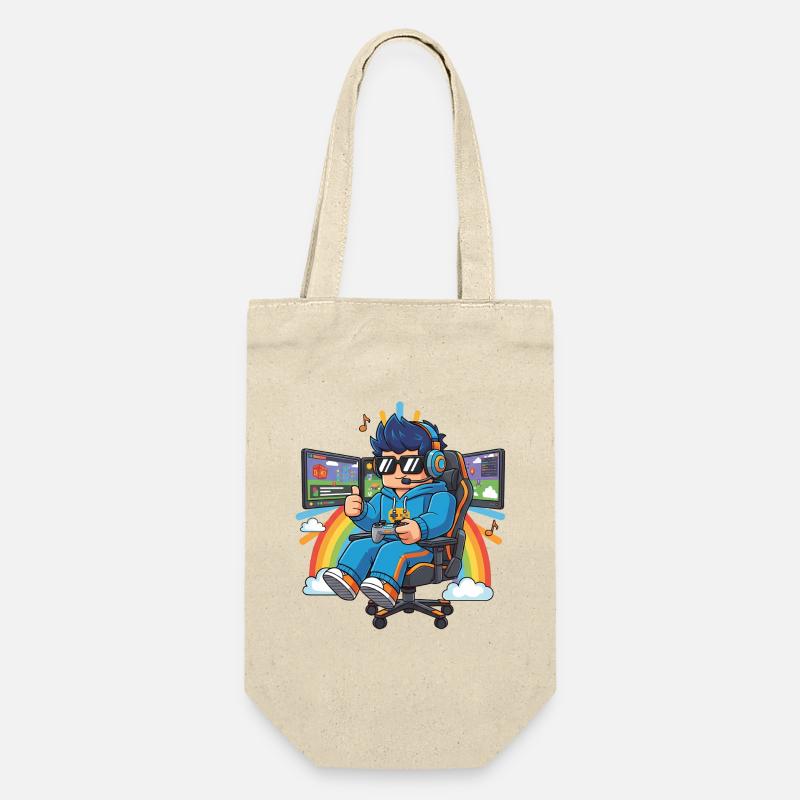 Cool streamer playing games - Gift Bag for Bottles - nature