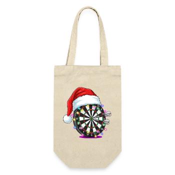Darts Dartboard with Santa Hat Comic - Gift Bag for Bottles - nature - Front