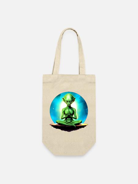Aliens Yoga - Geschenkbeutel für Flaschen - Natur