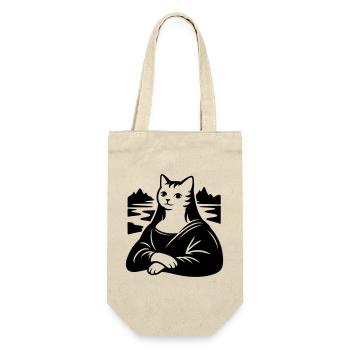 Cat Lisa Portrait - Gift Bag for Bottles - nature - Front