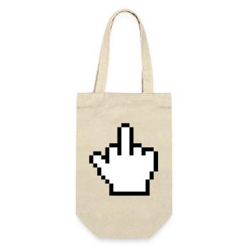 Maushand Mittelfinger Mauszeiger - Geschenkbeutel für Flaschen - Natur - Vorne