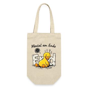 Chaos-Quietscheente  - Geschenkbeutel für Flaschen - Natur - Vorne