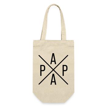 Papa Kreuz Vater Vatertagsgeschenk - Geschenkbeutel für Flaschen - Natur - Vorne