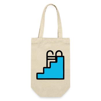 Pool Ladder Swimming Pool Icon - Gift Bag for Bottles - nature - Front