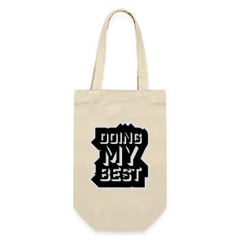 Doing My Best Lustig Ehrlich Motivational Spruch - Geschenkbeutel für Flaschen - Natur - Vorne