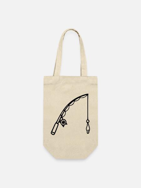 Angel weiß angeln Angelsport Geschenk Angler Angel - Geschenkbeutel für Flaschen - Natur