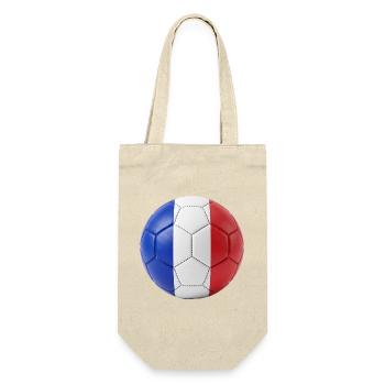 FLAGGE FRANKREICHS AUF EINEM FUSSBALL - Geschenkbeutel für Flaschen - Natur - Vorne
