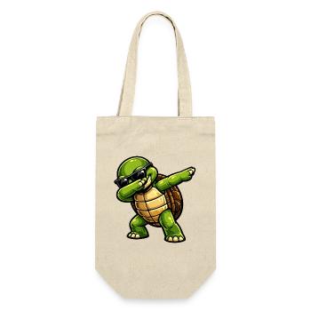 Dabbing Schildkröte - Geschenkbeutel für Flaschen - Natur - Vorne