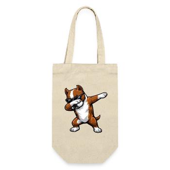Dabbing American Staffordshire Terrier - Geschenkbeutel für Flaschen - Natur - Vorne