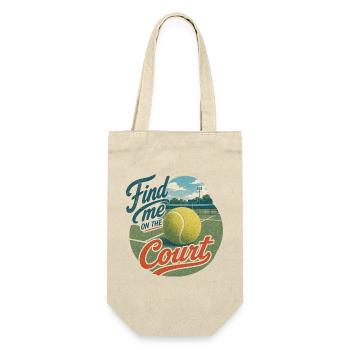 Find Me on the Court Retro Tennis - Geschenkbeutel für Flaschen - Natur - Vorne