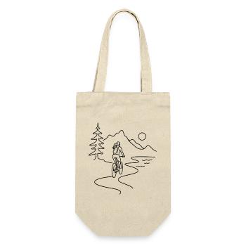 Cyclist woman in mountains - Geschenkbeutel für Flaschen - Natur - Vorne