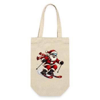 Santa snowboard christmas - Gift Bag for Bottles - nature - Front