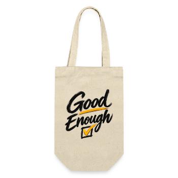Gutes Genug – Goldene Bestätigung - Geschenkbeutel für Flaschen - Natur - Vorne