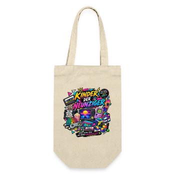 Kinder der Neunziger Retro Neon - Geschenkbeutel für Flaschen - Natur - Vorne