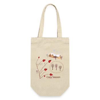 Cozy Winter - Geschenkbeutel für Flaschen - Natur - Vorne
