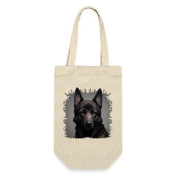 Dunkler Schäferhund  - Geschenkbeutel für Flaschen - Natur - Vorne