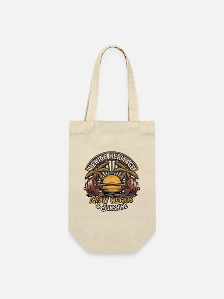 1970s Muscle Beach Emblem - Geschenkbeutel für Flaschen - Natur