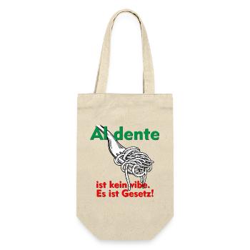 Al dente ist kein Vibe. Das ist Gesetz! - Geschenkbeutel für Flaschen - Natur - Vorne