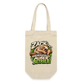 Zack! vorübergehend außer Betrieb Geschenkidee  - Geschenkbeutel für Flaschen - Natur - Vorne