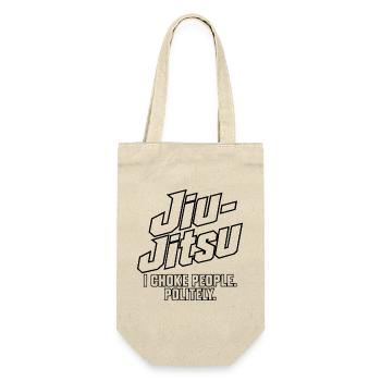 Jiu-Jitsu – ICH WÜRGE LEUTE. HÖFLICH. - Geschenkbeutel für Flaschen - Natur - Vorne