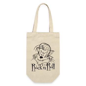 Rock'n'Roll Cat, Design von Mondwinkel - Geschenkbeutel für Flaschen - Natur - Vorne