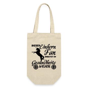 Einhorn Einhörner Medizin Spruch Geschenk Beruf - Geschenkbeutel für Flaschen - Natur - Vorne