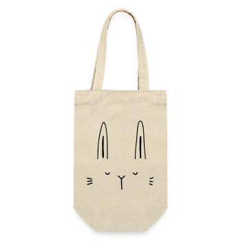 Idée cadeau visage de lapin lapin - Sac à bouteille - nature - Devant