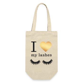 Lange Wimpern Mascara - Geschenkbeutel für Flaschen - Natur - Vorne
