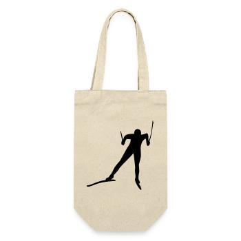langläufer ski langlauf wintersport - Geschenkbeutel für Flaschen - Natur - Vorne