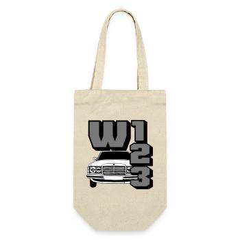 MB w123 , Youngtimer , Oldtimer , Kult Car (25) - Geschenkbeutel für Flaschen - Natur - Vorne