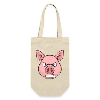 Angry Pig Cartoon Stare - Gift Bag for Bottles - nature - Front