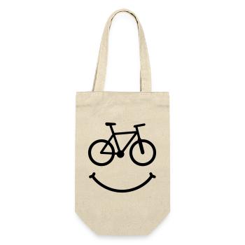 bike smile biker - Geschenkbeutel für Flaschen - Natur - Vorne