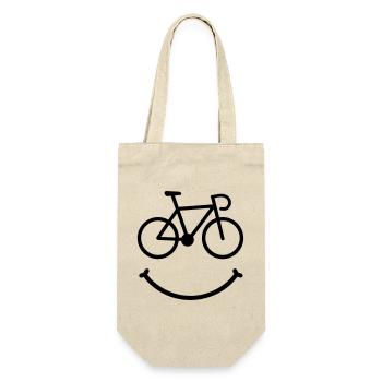 bike smile rennrad - Geschenkbeutel für Flaschen - Natur - Vorne