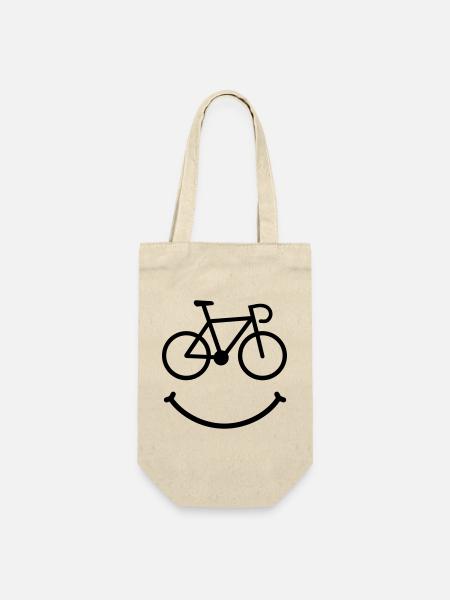 bike smile rennrad - Geschenkbeutel für Flaschen - Natur
