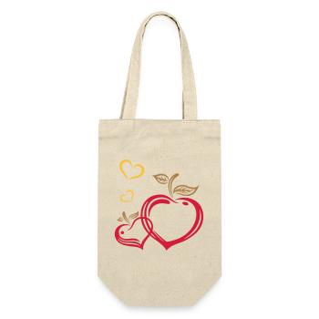 Two apples in heart shape, autumn, fruits, love. - Gift Bag for Bottles - nature - Front