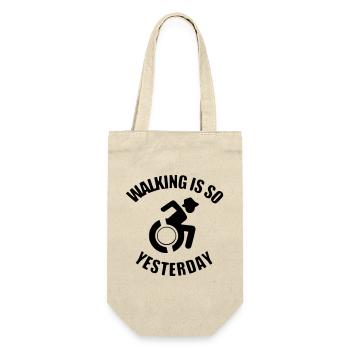 Gehen ist für Rollstuhlfahrer so lange wie gestern # - Geschenkbeutel für Flaschen - Natur - Vorne