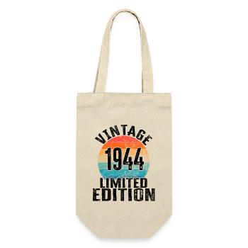 Year of birth 1944 Vintage Limited Edition Retro - Gift Bag for Bottles - nature - Front
