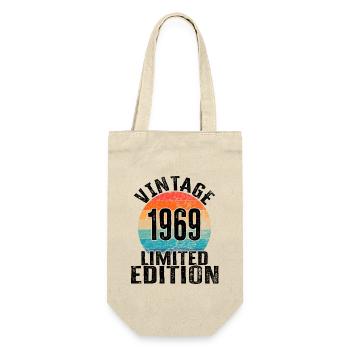 Year of birth 1969 Vintage Limited Edition Retro - Gift Bag for Bottles - nature - Front