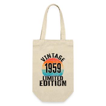 Year of birth 1959 Vintage Limited Edition Retro - Gift Bag for Bottles - nature - Front