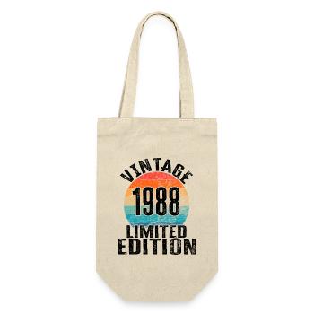 Year of birth 1988 Vintage Limited Edition Retro - Gift Bag for Bottles - nature - Front