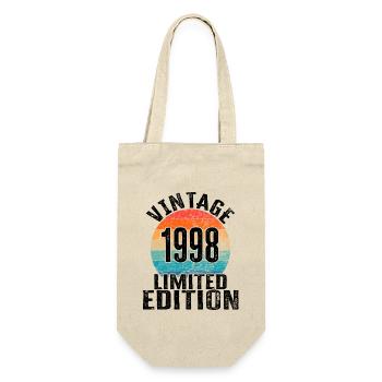 Year of birth 1998 Vintage Limited Edition Retro - Gift Bag for Bottles - nature - Front