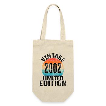 Geburtsjahr 2002 Vintage Limited Edition Retro - Geschenkbeutel für Flaschen - Natur - Vorne
