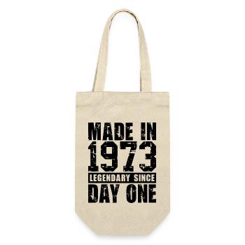 Hergestellt 1973, legendär seit dem ersten Tag - Geschenkbeutel für Flaschen - Natur - Vorne