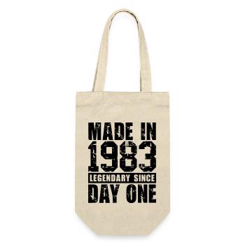 Hergestellt 1983, legendär seit dem ersten Tag - Geschenkbeutel für Flaschen - Natur - Vorne