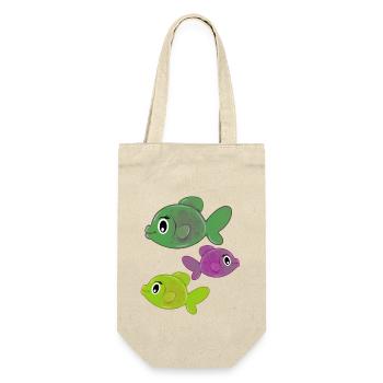 fische - Geschenkbeutel für Flaschen - Natur - Vorne