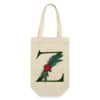 Z – dekoratives Schriftzeichen – Weihnachten - Geschenkbeutel für Flaschen - Natur - Vorne
